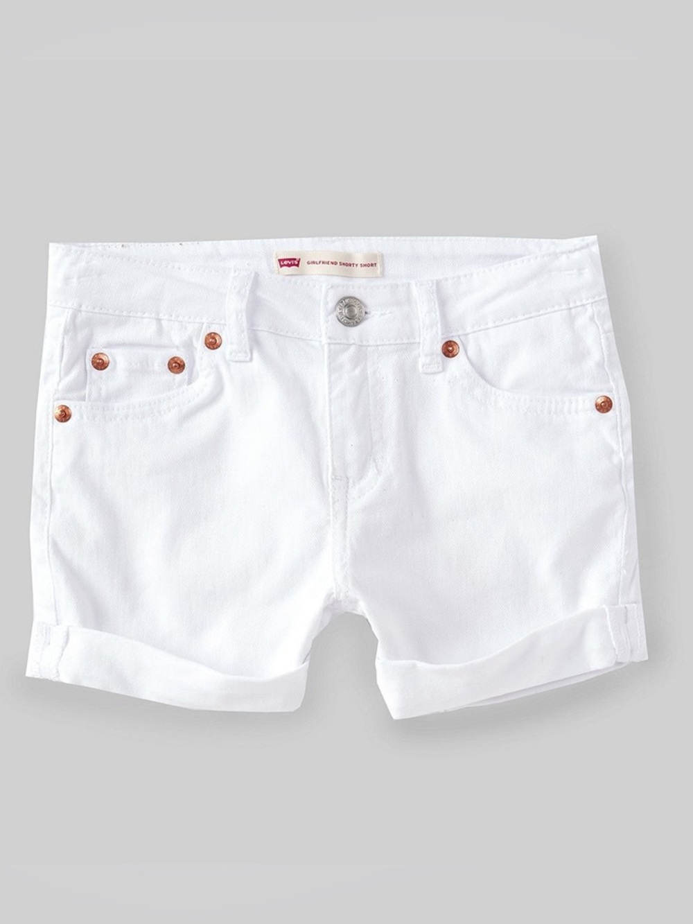 Levi's Levi's® Big Girls Girlfriend Shorty Denim Shorts White Denim